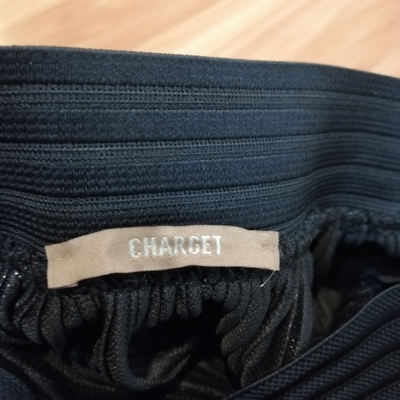 Charget Pretty Wind Sheer Chiffon Pleated Long Skirt Black - Size M - Picture 4 of 5